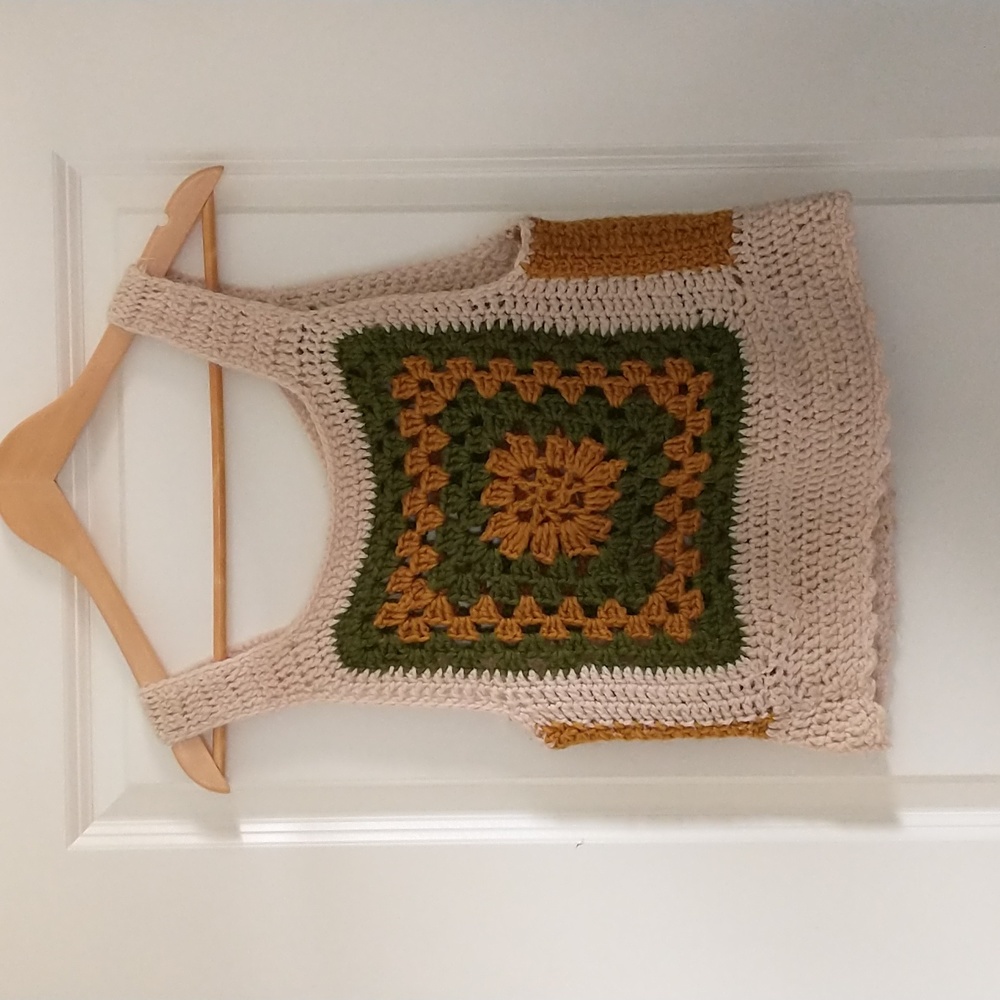 Homemade Vintage Crochet Vest